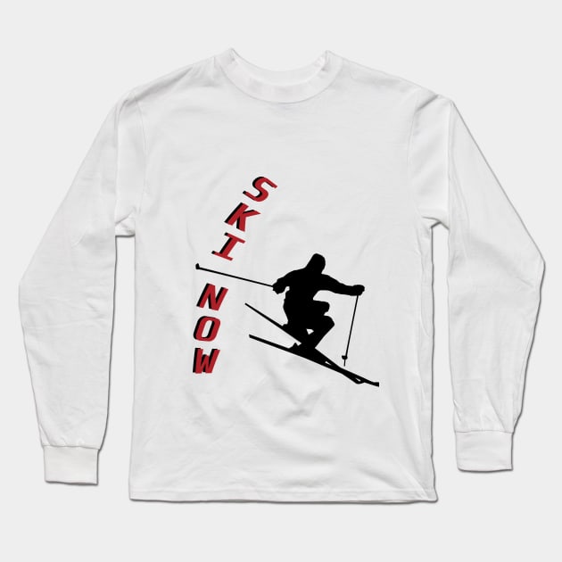 Ski Now 1 Red Long Sleeve T-Shirt by laurie3